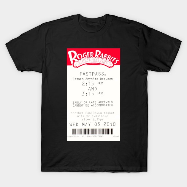 Roger Rabbit's Cartoon Spin Fast Pass T-Shirt by maliarosburg